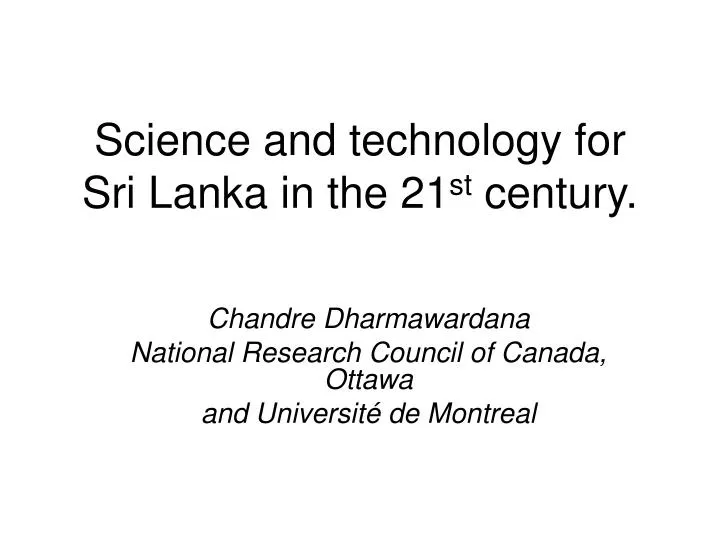 chandre dharmawardana national research council of canada ottawa and universit de montreal
