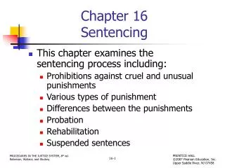 Chapter 16 Sentencing