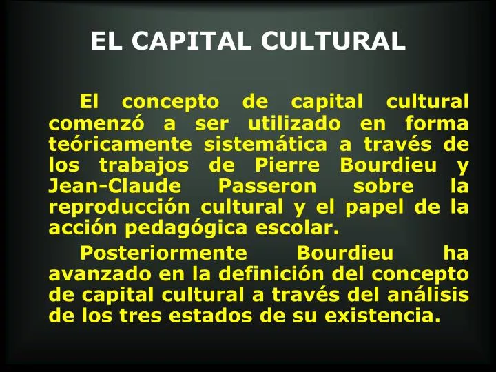 el capital cultural