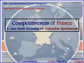 Competitiveness of France A case study focusing on Columbia Sportswear