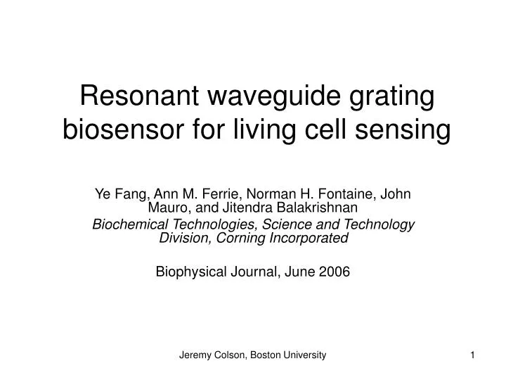 resonant waveguide grating biosensor for living cell sensing