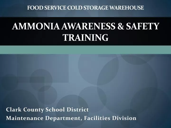 ammonia awareness safety training