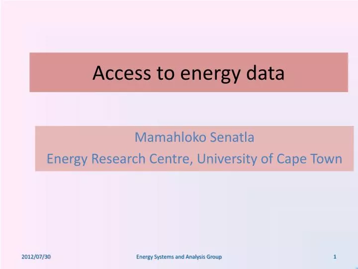 access to energy data