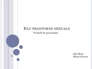 els trastorns sexuals