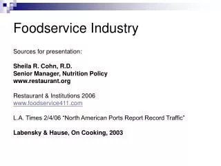 Foodservice Industry