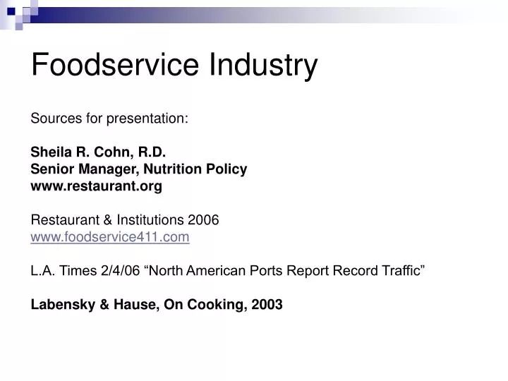 foodservice industry