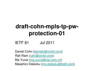 draft-cohn-mpls-tp-pw-protection-01