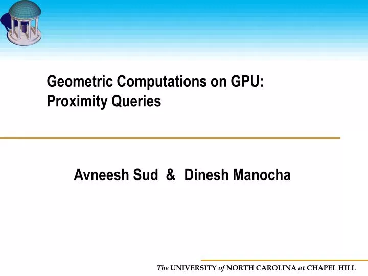 geometric computations on gpu proximity queries