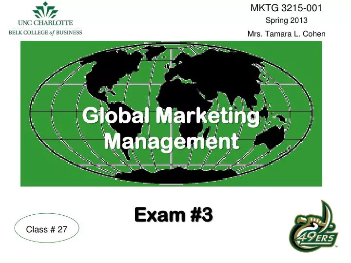 global marketing management exam 3