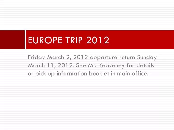 europe trip 2012