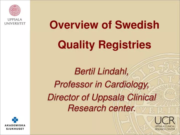 overview of swedish quality registries
