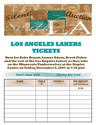 LOS ANGELES LAKERS TICKETS