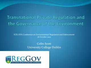 Transnational Private Regulation and the Governance of the Environment