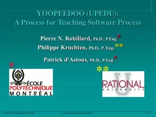 YOOPEEDOO (UPEDU): A Process for Teaching Software Process