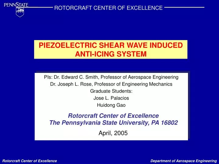 piezoelectric shear wave induced anti icing system