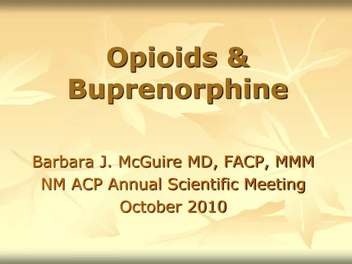 opioids buprenorphine