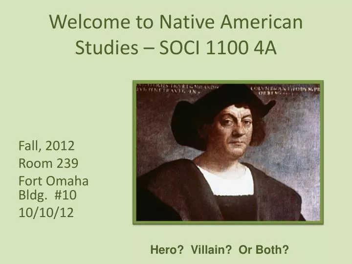 welcome to native american studies soci 1100 4a