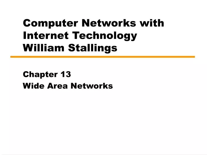 computer networks with internet technology william stallings