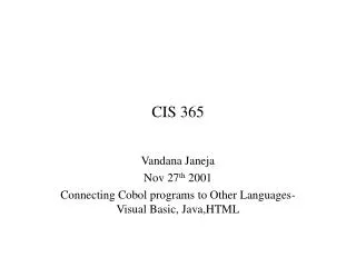 CIS 365
