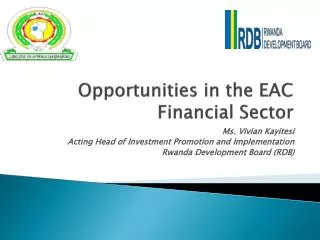 Opportunities in the EAC Financial Sector