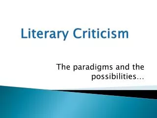 Literary Criticism