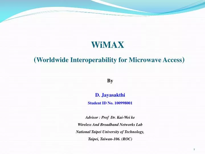 wimax worldwide interoperability for microwave access