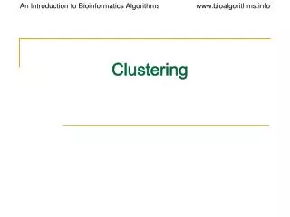 Clustering