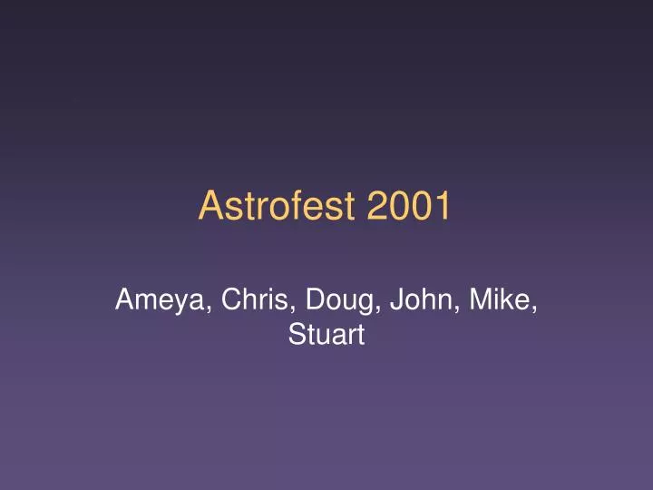 astrofest 2001