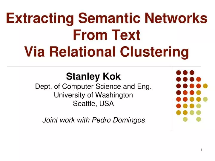 extracting semantic networks from text via relational clustering