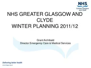 NHS GREATER GLASGOW AND CLYDE WINTER PLANNING 2011/12