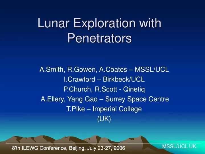 lunar exploration with penetrators