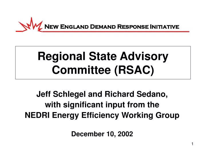 regional state advisory committee rsac