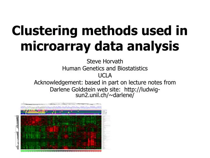 clustering methods used in microarray data analysis