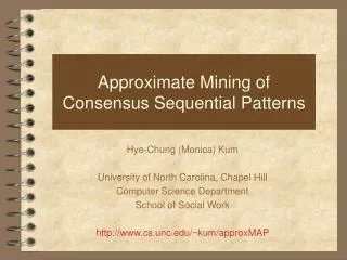 Approximate Mining of Consensus Sequential Patterns