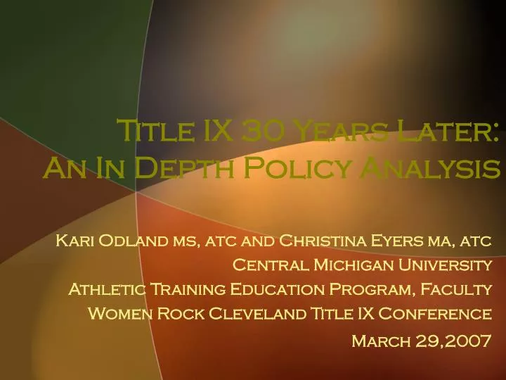 title ix 30 years later an in depth policy analysis