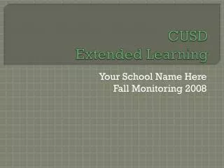 CUSD Extended Learning