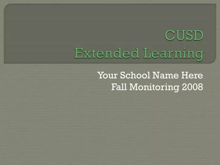 cusd extended learning