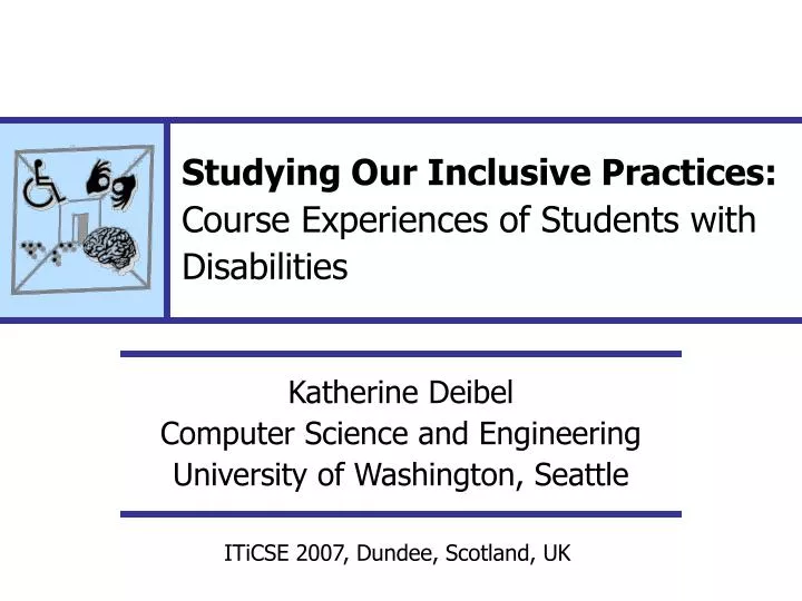 studying our inclusive practices course experiences of students with disabilities