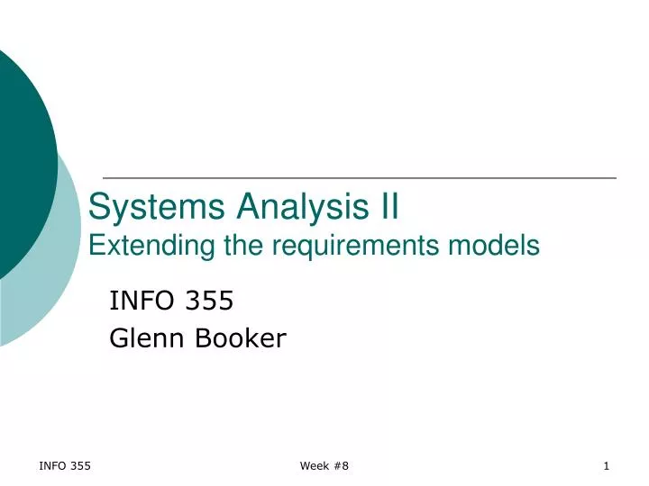 systems analysis ii extending the requirements models