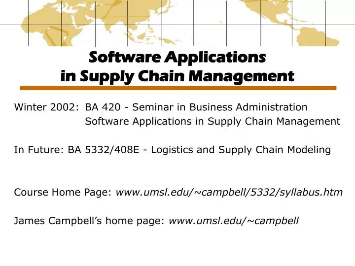software applications in supply chain management