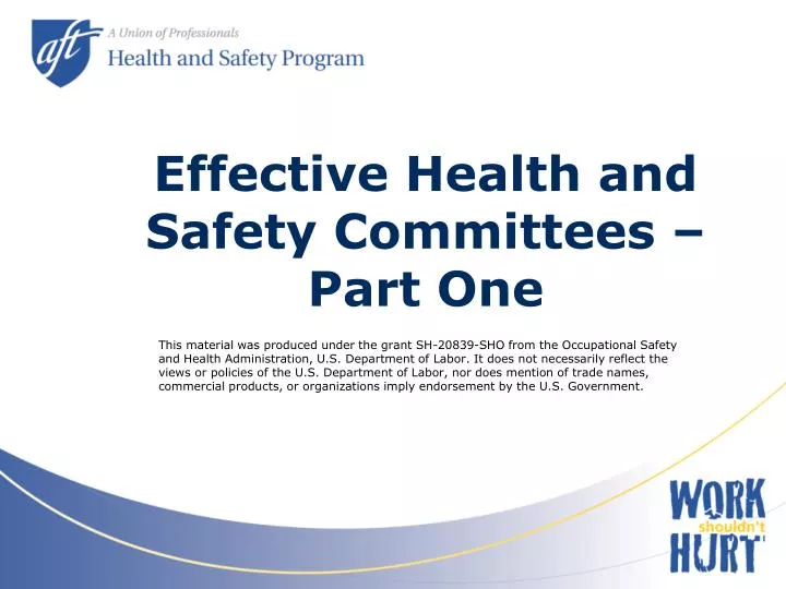 effective health and safety committees part one