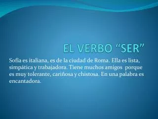 el verbo ser