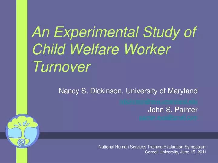 an experimental study of child welfare worker turnover