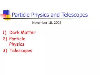 Particle Physics and Telescopes