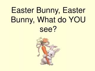 Easter Bunny, Easter Bunny, What do YOU see?