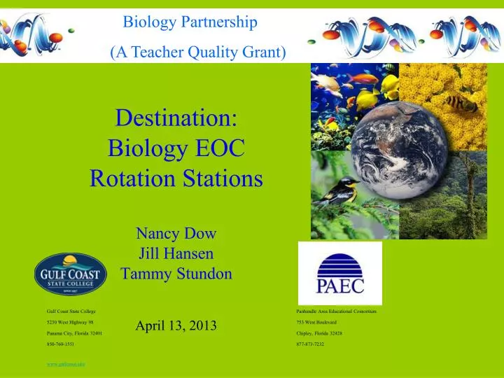 destination biology eoc rotation stations nancy dow jill hansen tammy stundon april 13 2013