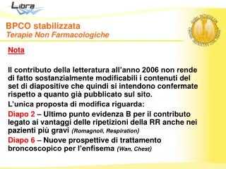 bpco stabilizzata terapie non farmacologiche