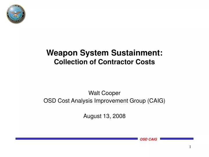 weapon system sustainment collection of contractor costs