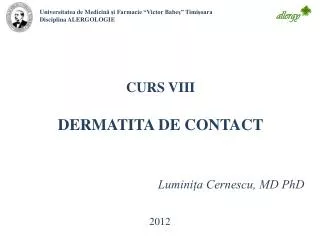curs viii dermatita de contact