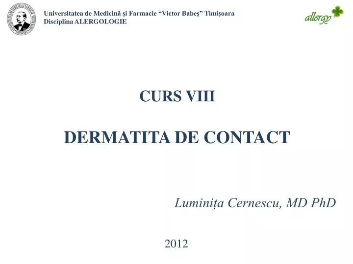 curs viii dermatita de contact